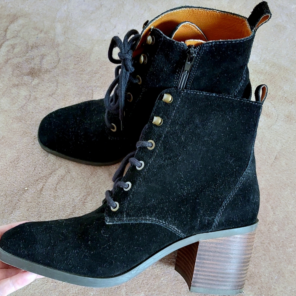 Lucky Brand Wadil bootie women's shoes black suede new size 10